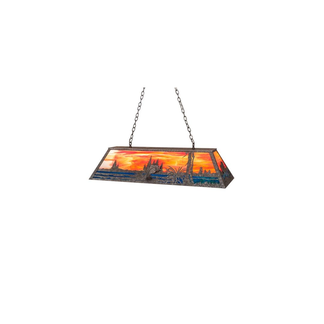 Long Leaping Bass 6 Light 17" Wide Linear Pendant