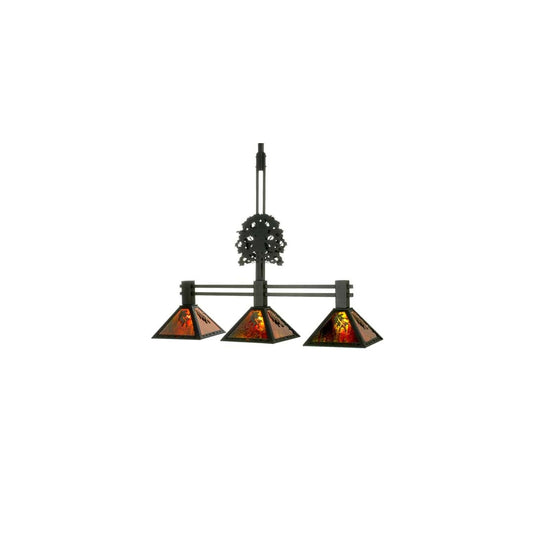 Oak Tree Oak Leaf 3 Light 12" Wide Linear Pendant