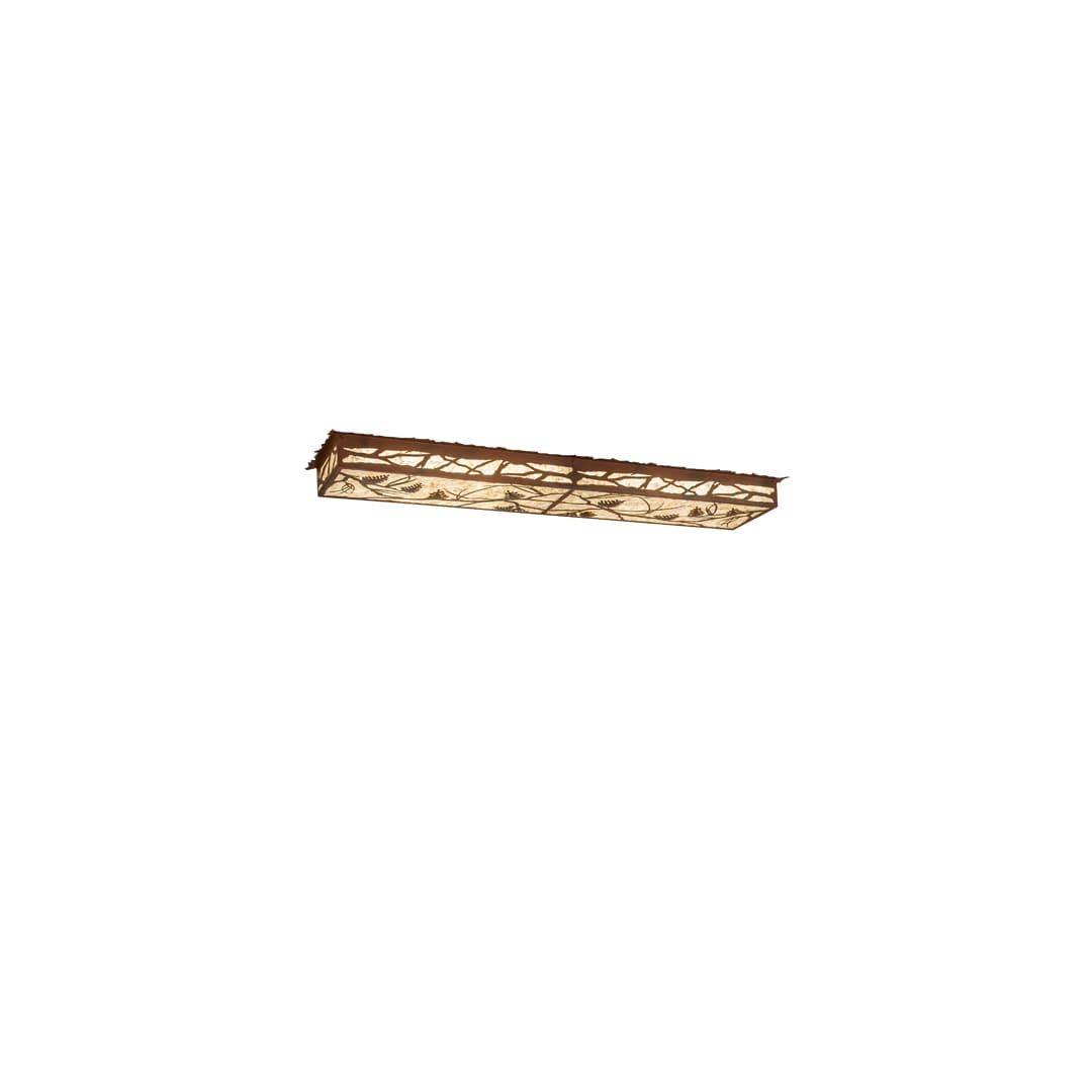 Whispering Pines 62" Wide LED Flush Mount Ceiling Fixture - Rust / Wrought Iron Finish