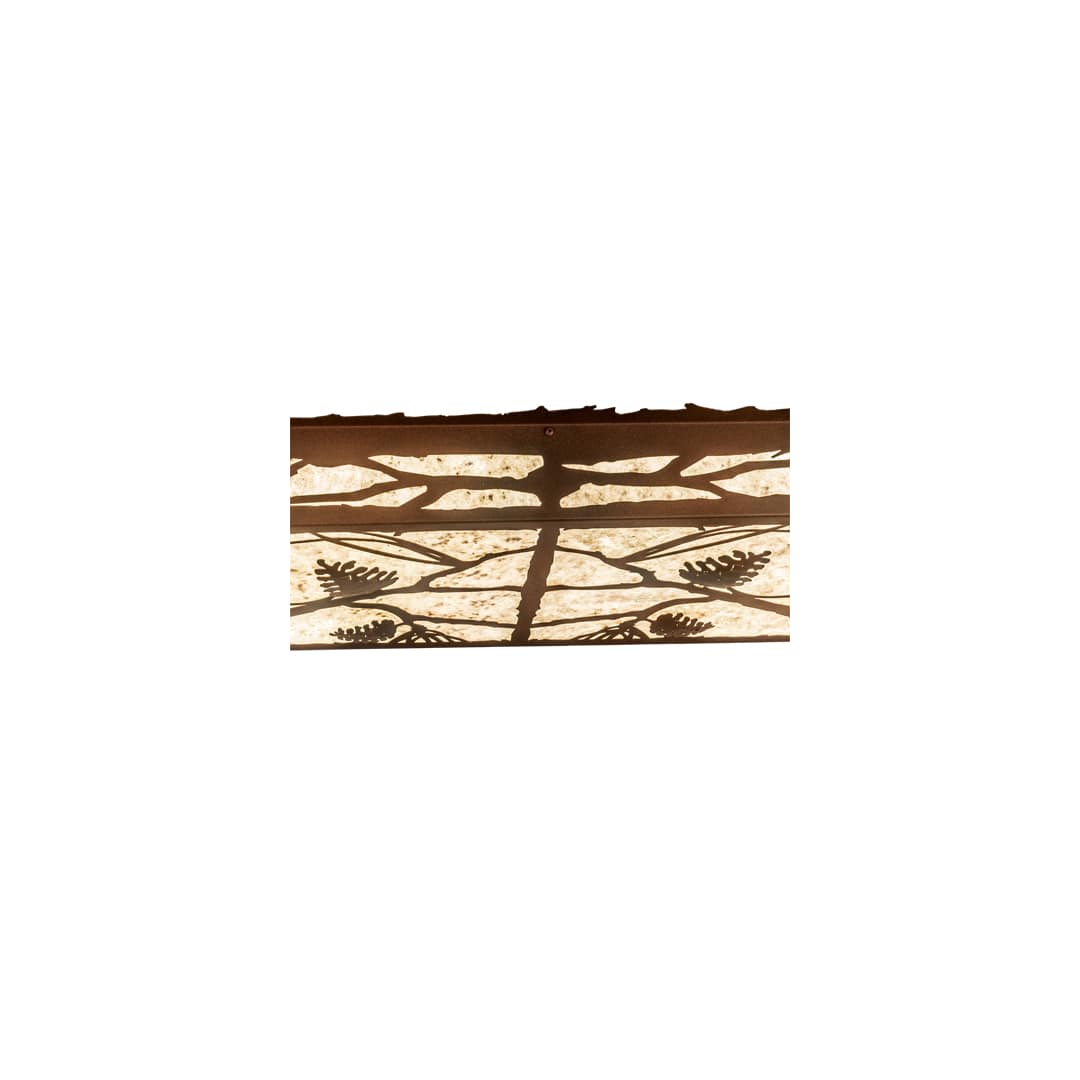 Whispering Pines 62" Wide LED Flush Mount Ceiling Fixture - Rust / Wrought Iron Finish