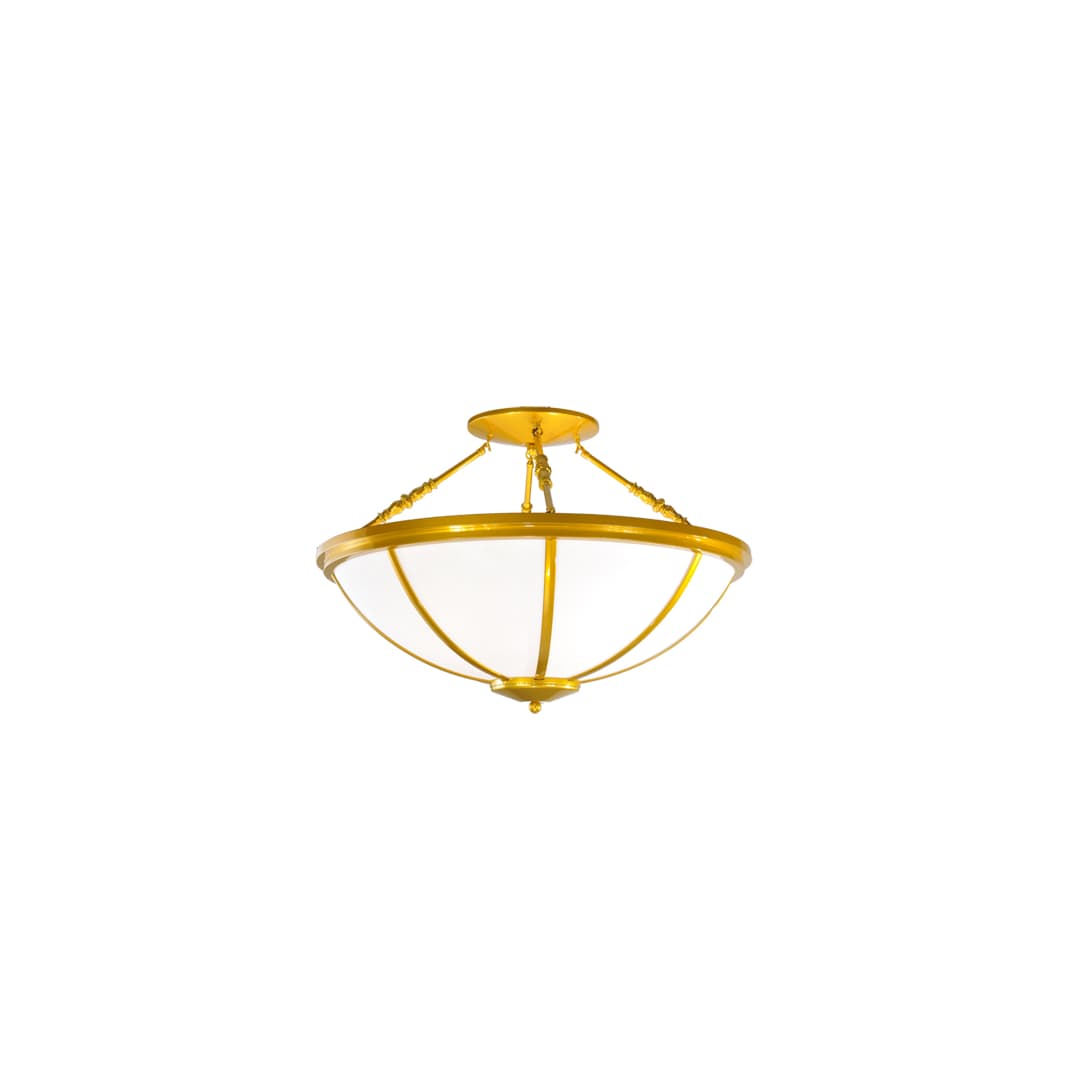 Commerce 4 Light 35" Wide Semi-Flush Bowl Ceiling Fixture - Polished Brass Finish