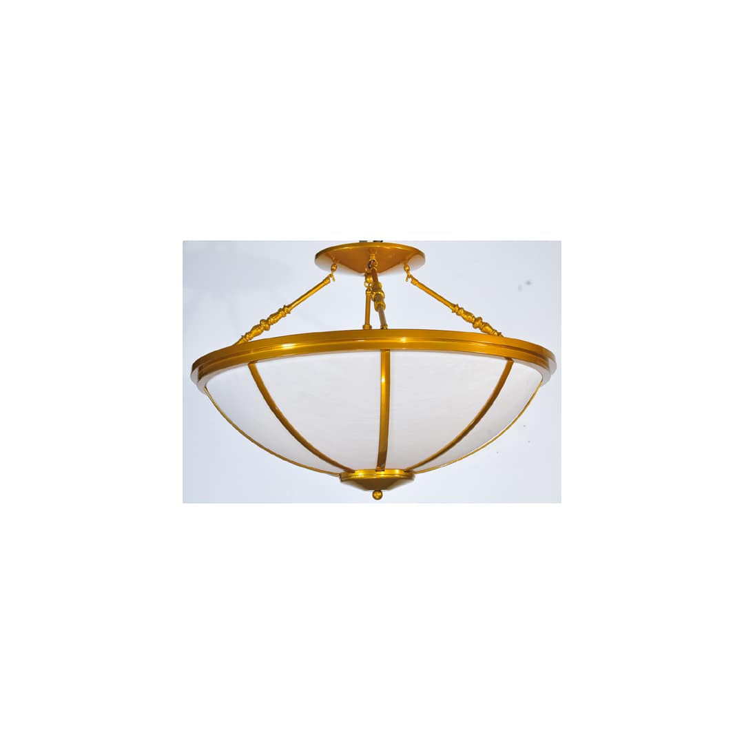 Commerce 4 Light 35" Wide Semi-Flush Bowl Ceiling Fixture - Polished Brass Finish
