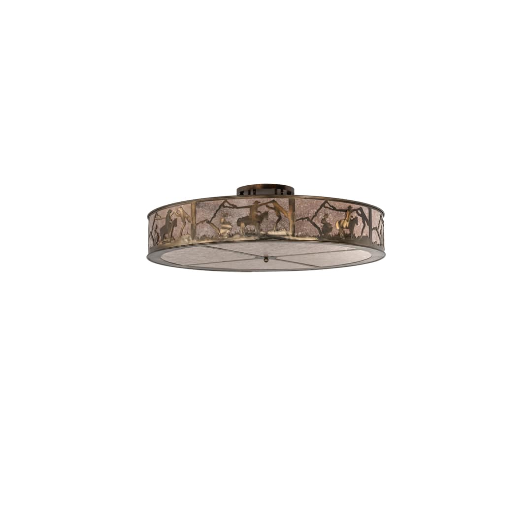 Cowboy 6 Light 49" Wide Semi-Flush Drum Ceiling Fixture
