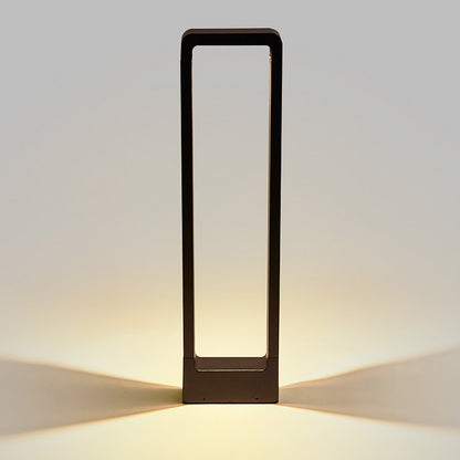 Rectangular Frame Waterproof Led Black Modern Outdoor Light Post Lamp