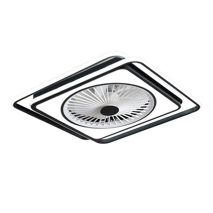 Modern Minimalist Stepless Dimming Invisible Bladeless Ceiling Fan Light for Bedroom