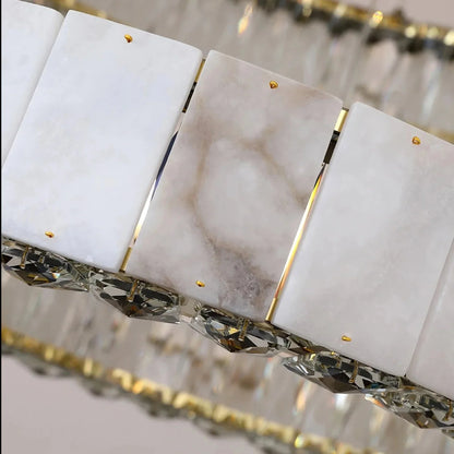 Natural Marble & Crystal Modern Ceiling Light Fixture