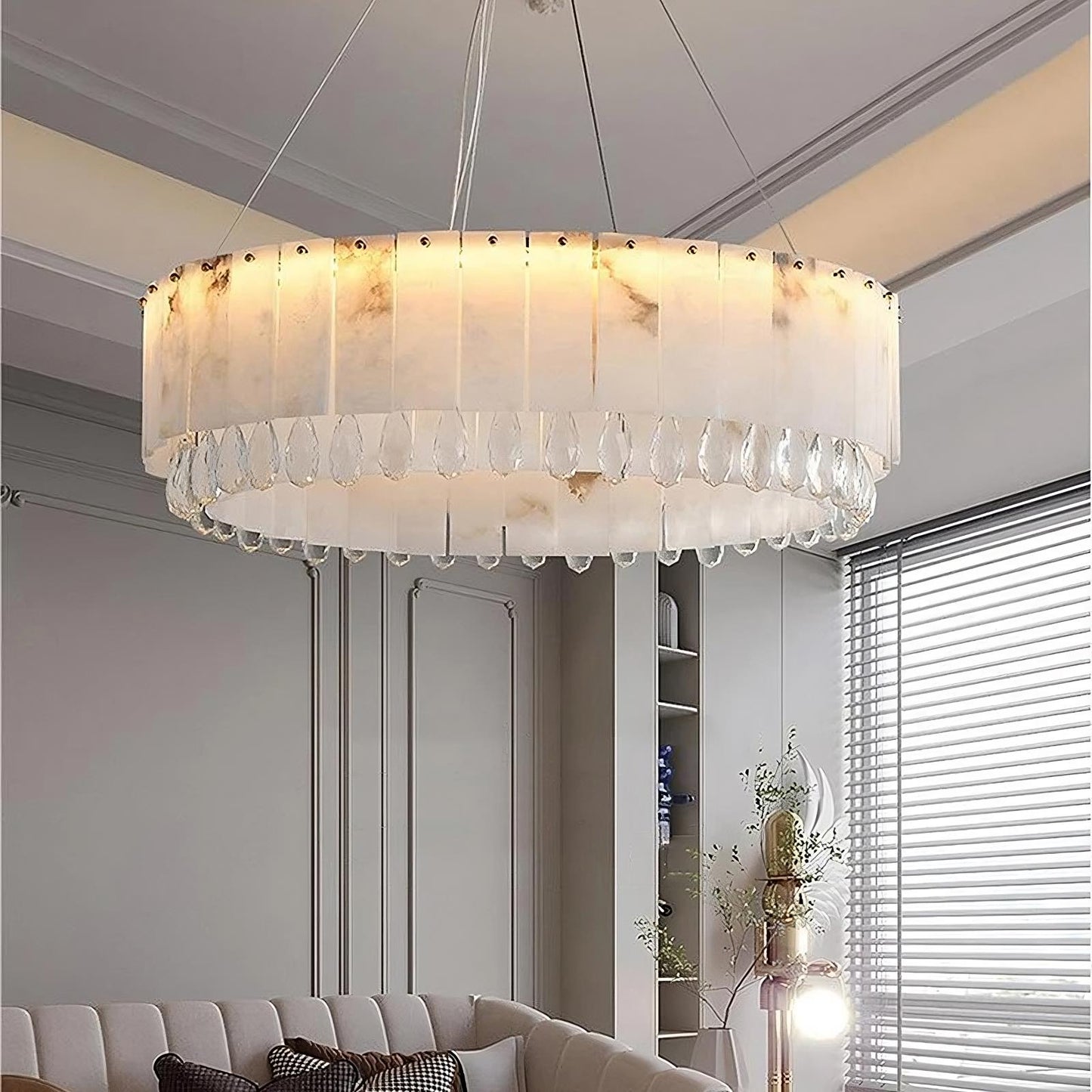 Marble & Crystal Modern Chandelier