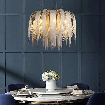 Cadena Chain Tassel Modern Chandelier