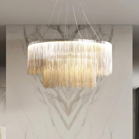 Cadena Steel Tassel Modern Chandelier