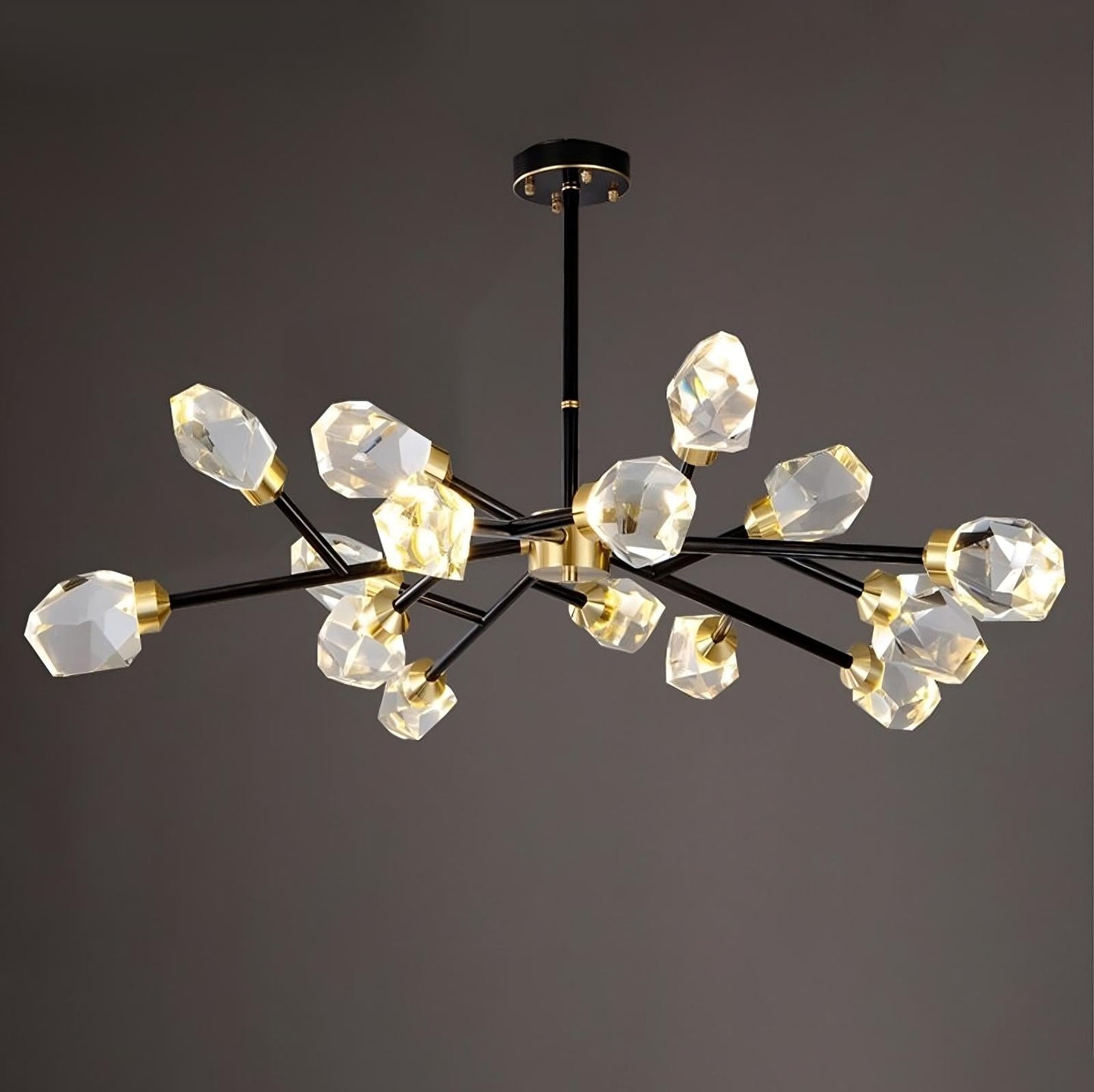 Diamante Crystal Branch Chandelier, Black