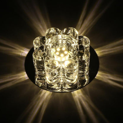 Electroplated Metal Crystal Flower Multi Color LED Modern Ceiling Light