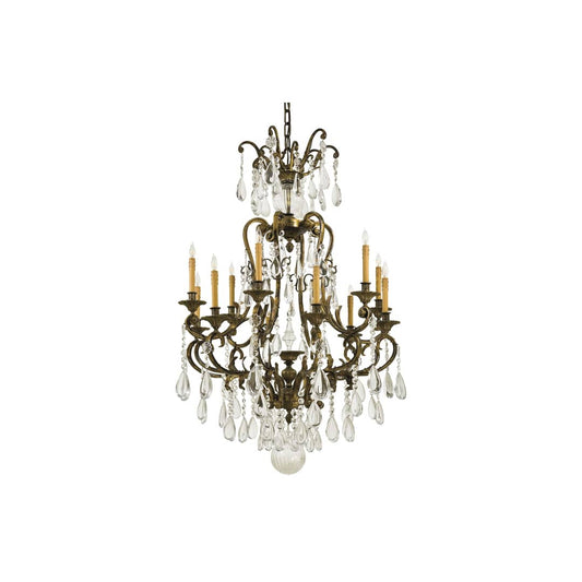12 Light 38.25" Width 1 Tier Candle Style Crystal Chandelier from the Vintage / Crystal Collection