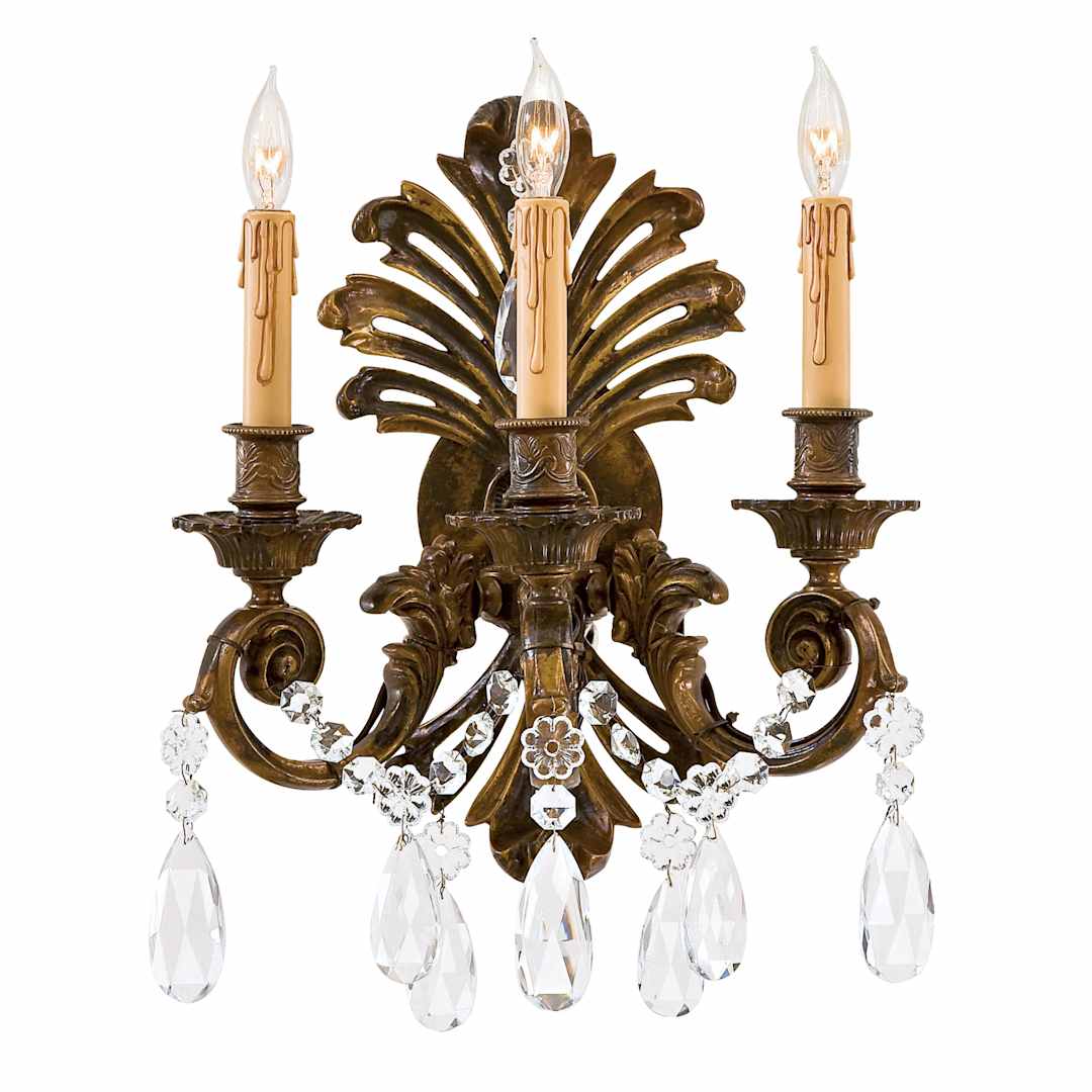 3 Light 13.5" Width Candle-Style Wall Sconce