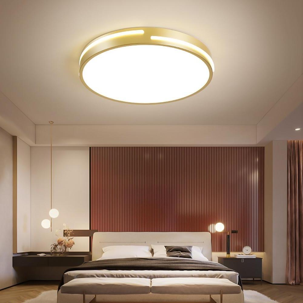 Minimalist Round Dimmable LED Gold Modern Flush Mount Ceiling Light