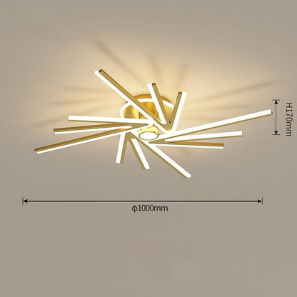 Abstract Tube Flower Shaped LED Nordic Flush Mount Lighting Ceiling Lights