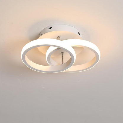 2 Circle Flush Mount Lighting Fixtures Metal LED Living Room Ceiling Lights