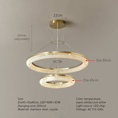 Bergamo Double Ring Crystal Chandelier