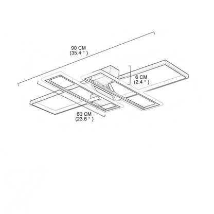 4 Rectangle LED Modern Ceiling Lights Flush Mount Lighting Ceiling Lamp