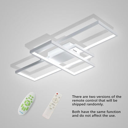 Multi Rectangle Large Flush Mount Ceiling Light with 3 Integrated Tiered Lights