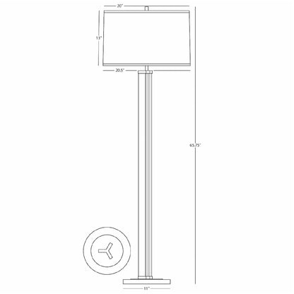 Fineas 66" Column Floor Lamp with a Fondine Fabric Shade