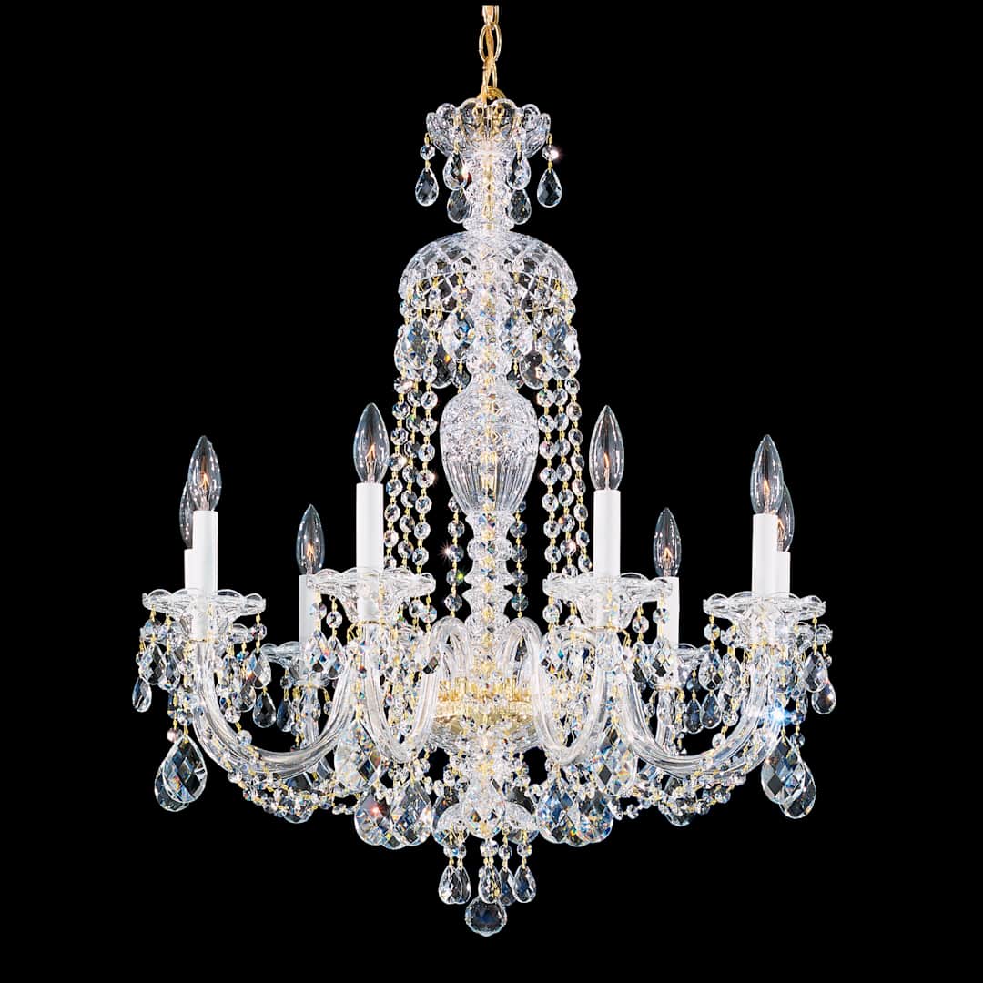 Sterling 9 Light 27" Wide Crystal Chandelier with Clear Swarovski Crystals