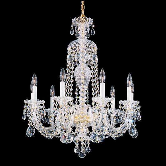 Sterling 9 Light 27" Wide Crystal Chandelier with Clear Swarovski Crystals