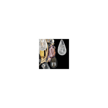 Renaissance 16 Light 38" Wide Crystal Chandelier with Amethyst and Black Diamond Rock Crystals