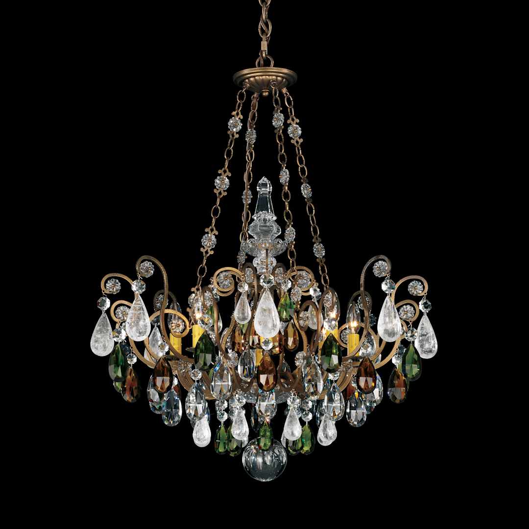Renaissance Rock Crystal 8 Light 27" Wide Crystal Empire Chandelier