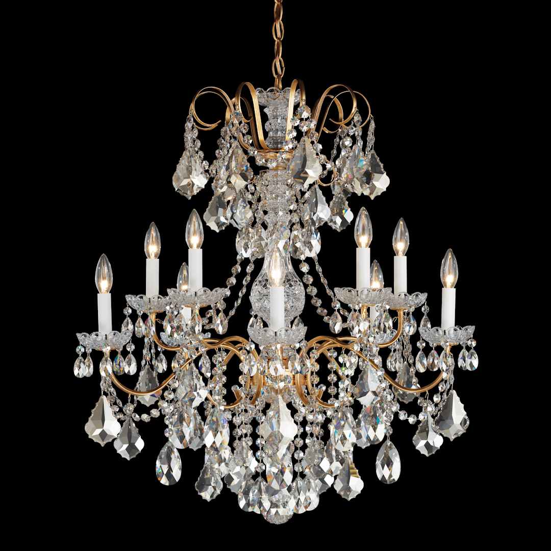 New Orleans 10 Light 28" Wide Crystal Chandelier with Heritage Crystals