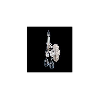 Renaissance Single Light 16" Tall Wall Sconce with Clear Swarovski Crystals