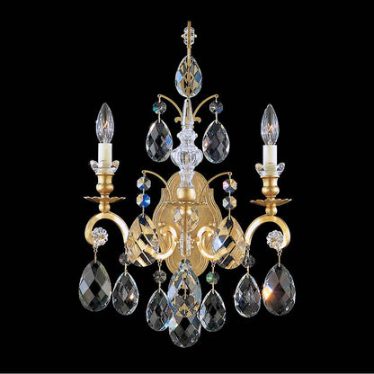 Renaissance 2 Light 23" Tall Wall Sconce with Clear Swarovski Crystals