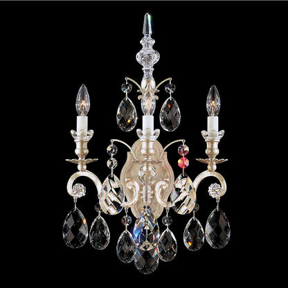 Renaissance 3 Light 22" Tall Wall Sconce with Clear Swarovski Crystals