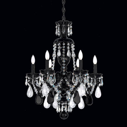 Hamilton 6 Light 22" Wide Crystal Chandelier with Amethyst Rock Crystals