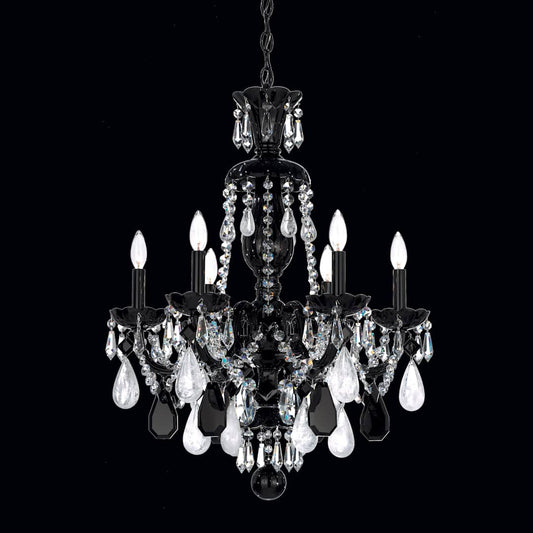 Hamilton 6 Light 22" Wide Crystal Chandelier with Amethyst Rock Crystals