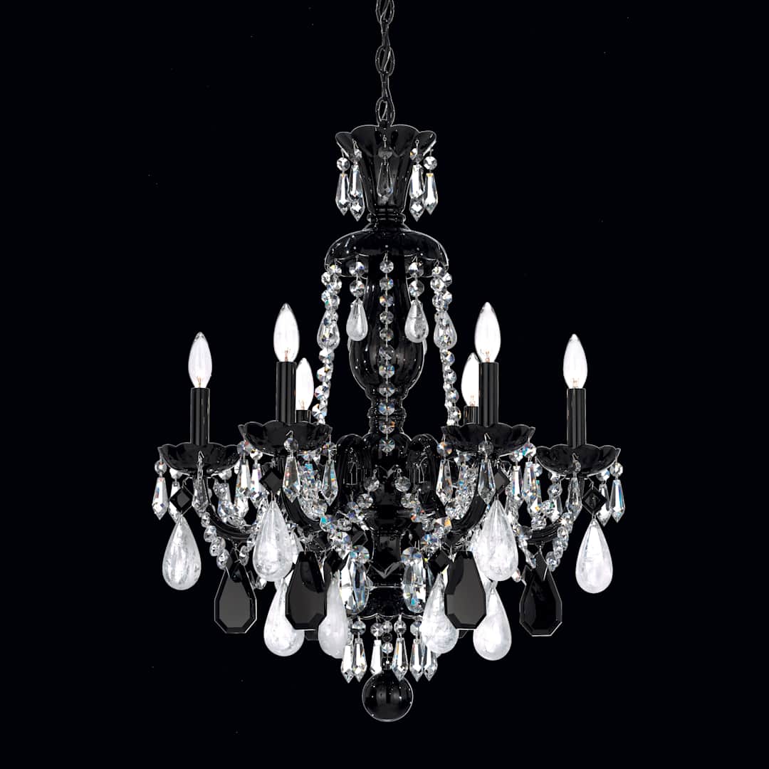 Hamilton 6 Light 22" Wide Crystal Chandelier with Clear Rock Crystals