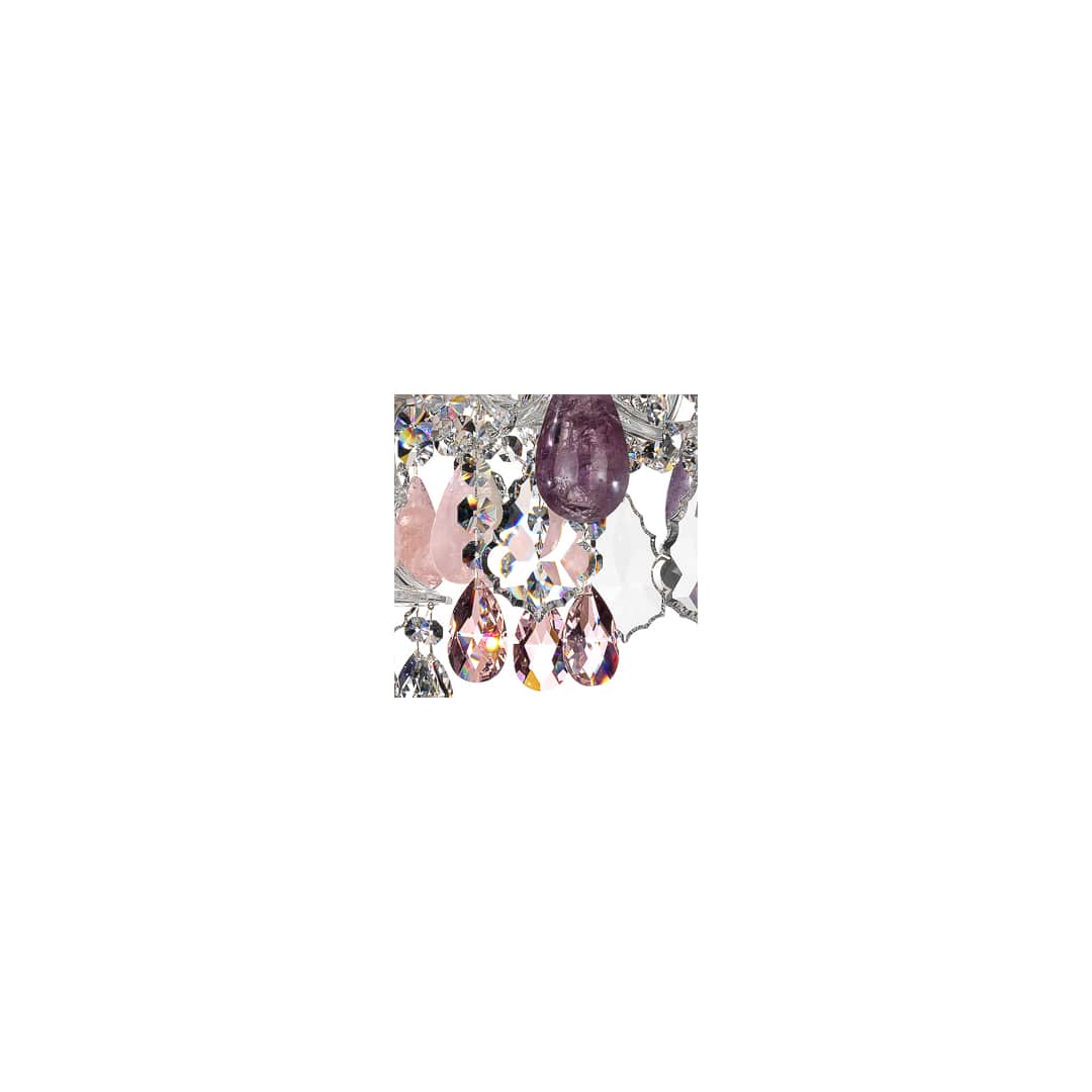 Hamilton 7 Light 24" Wide Crystal Chandelier with Amethyst Rock Crystals