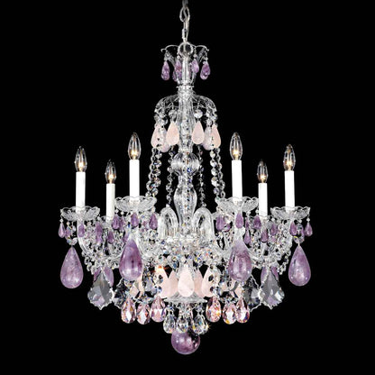 Hamilton 7 Light 24" Wide Crystal Chandelier with Black Rock Crystals