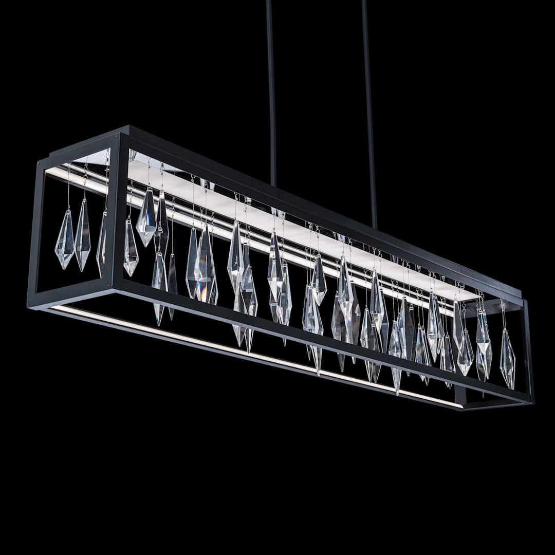 Mirage 54" Wide Switchable Color Temperature LED Crystal Linear Pendant