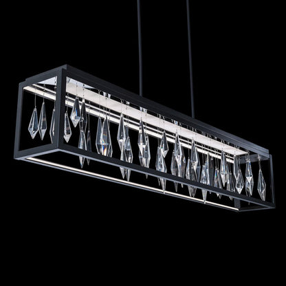 Mirage 54" Wide Switchable Color Temperature LED Crystal Linear Pendant