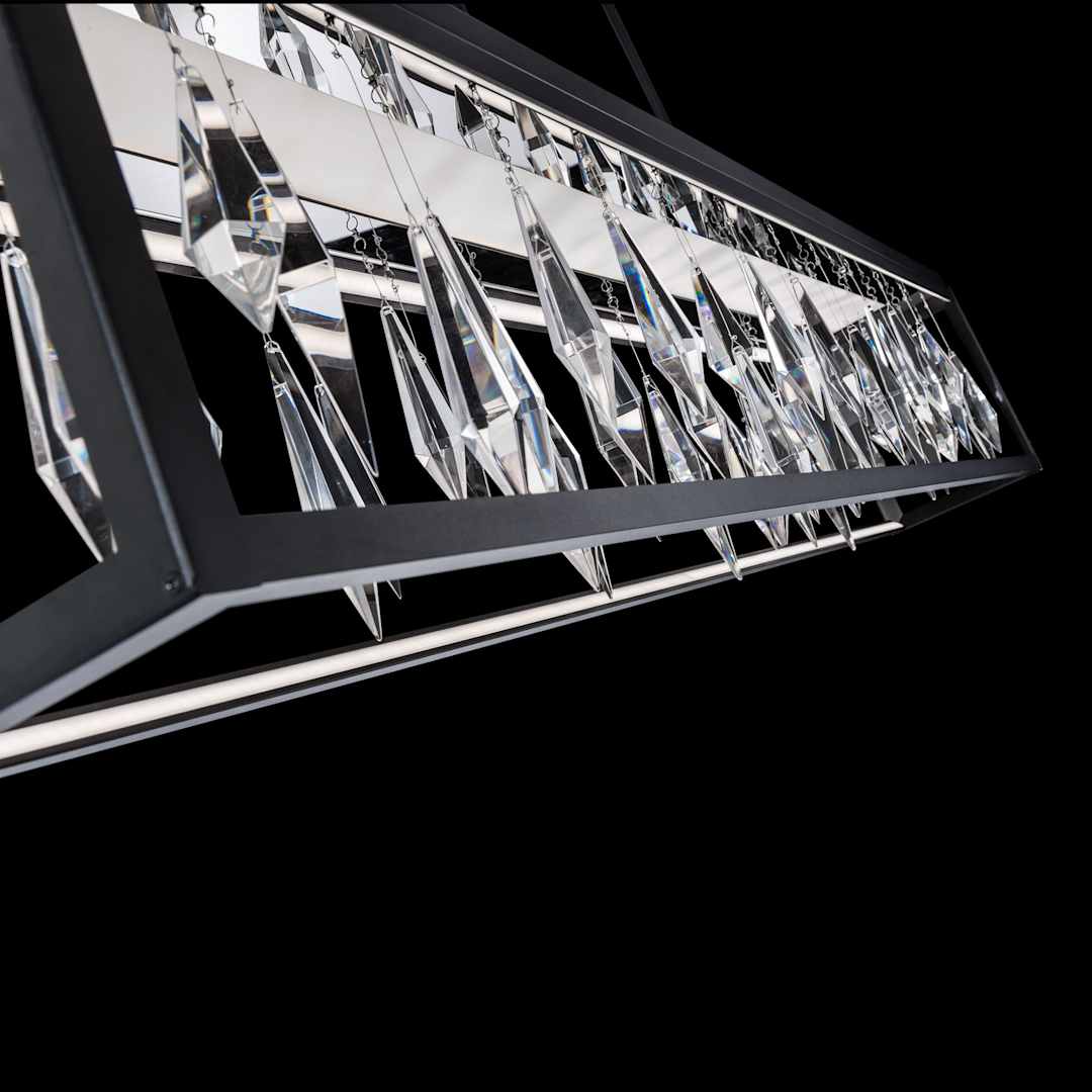 Mirage 54" Wide Switchable Color Temperature LED Crystal Linear Pendant