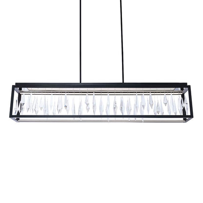 Mirage 54" Wide Switchable Color Temperature LED Crystal Linear Pendant