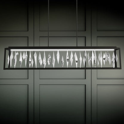 Mirage 54" Wide Switchable Color Temperature LED Crystal Linear Pendant
