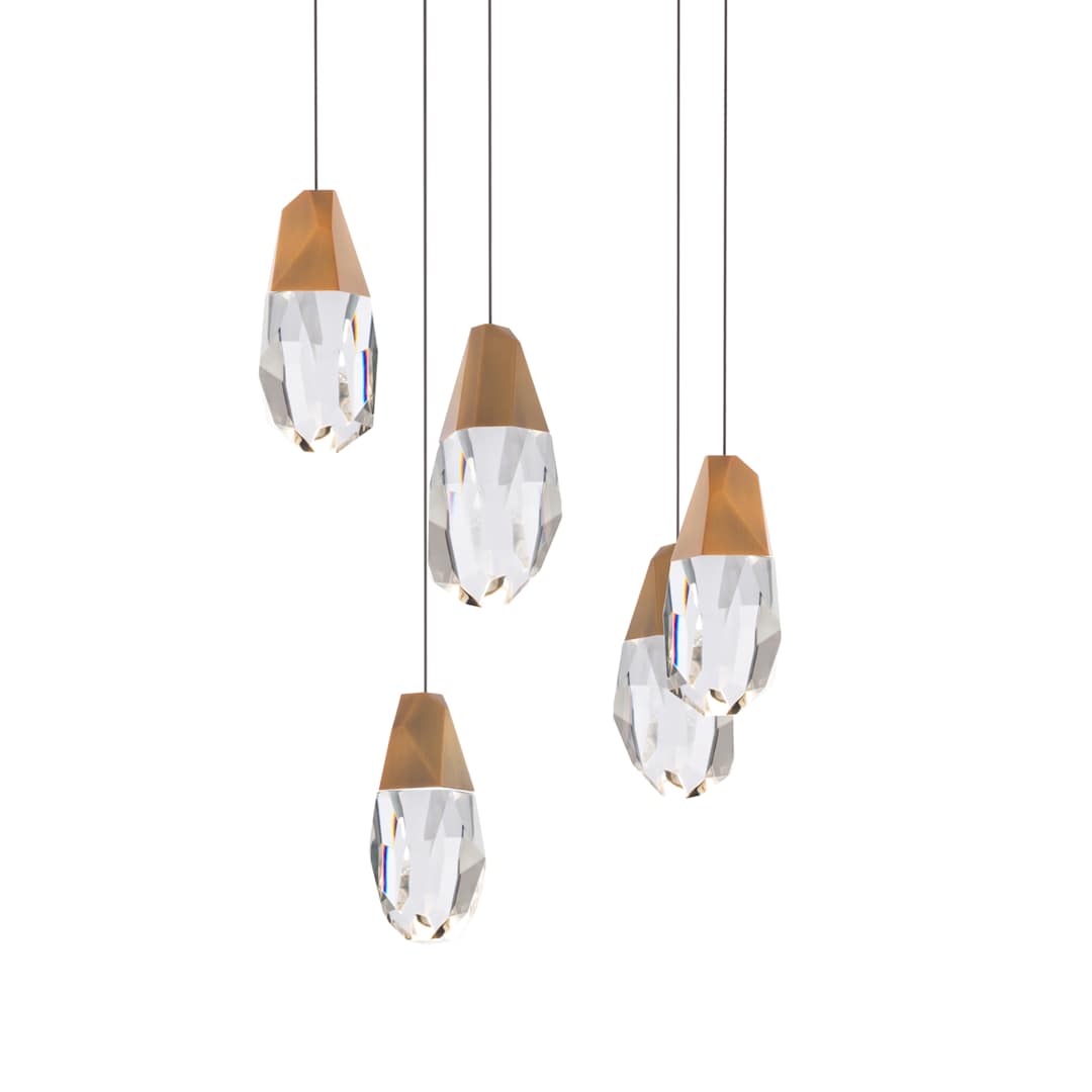 Martini Five Light 17" Wide LED Clear Optic Crystal Pendant