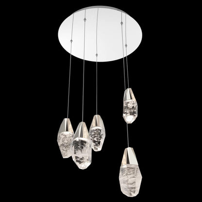Martini Five Light 17" Wide LED Optic Haze Crystal Pendant
