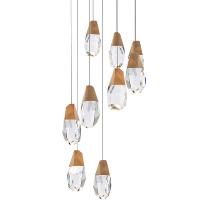 Martini 9 Light 17" Wide LED Clear Optic Crystal Pendant