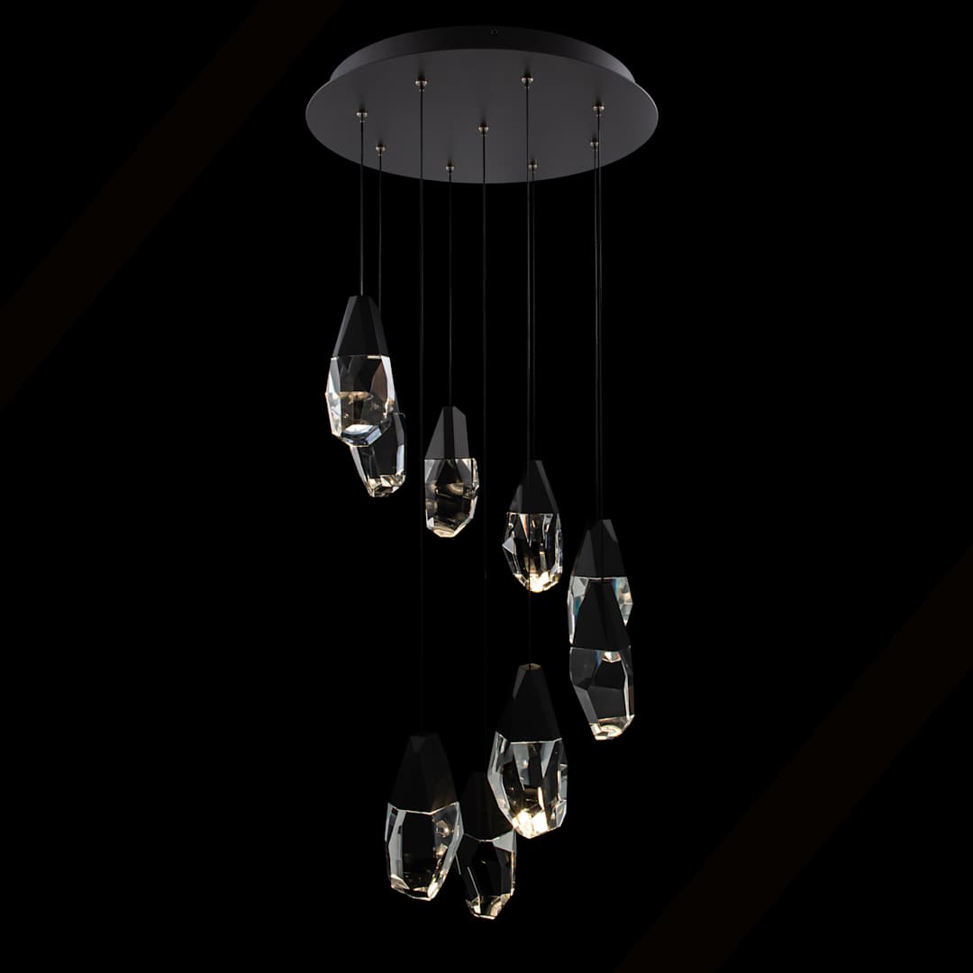Martini 9 Light 17" Wide LED Clear Optic Crystal Pendant