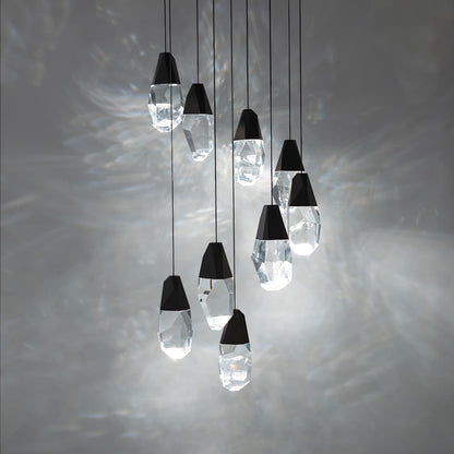 Martini 9 Light 17" Wide LED Clear Optic Crystal Pendant