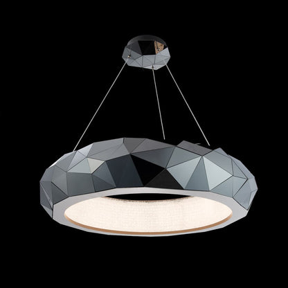 Mosaic 31" Wide Switchable Color Temperature LED Crystal Accented Drum Pendant