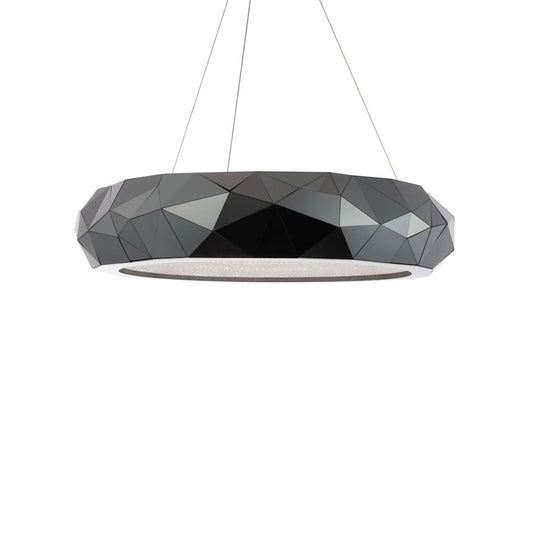 Mosaic 31" Wide Switchable Color Temperature LED Crystal Accented Drum Pendant