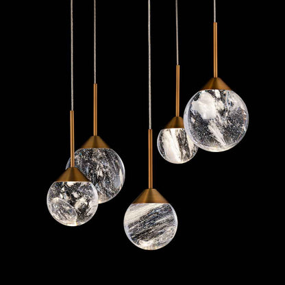 Quest 17" Wide LED Crystal Multi Light Pendant with Clear Optic Haze Crystal